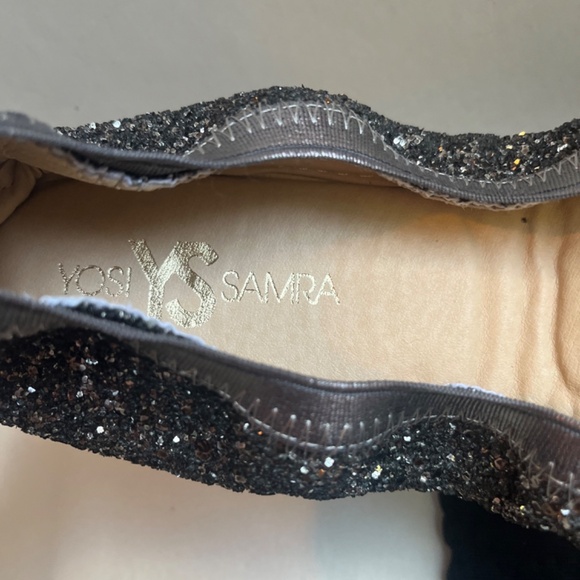 Yosi Samra Oxidized Silver Ombre‎ Glitter Serena Foldable Ballet Flat Shoes 7 - Picture 14 of 16
